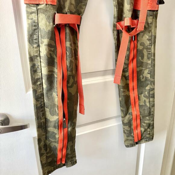 Preme Camo Size 38X34 Mens Cargo Orange Utility Bondage Pants Urban Goth Straps - Picture 11 of 16